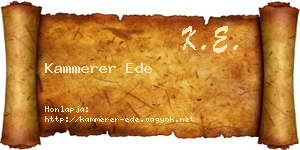 Kammerer Ede névjegykártya